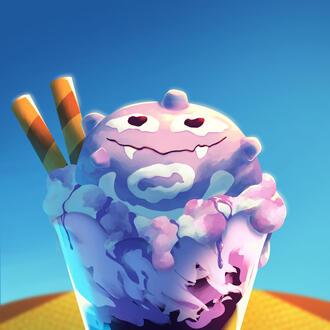 Icon fully rendered + Simple background